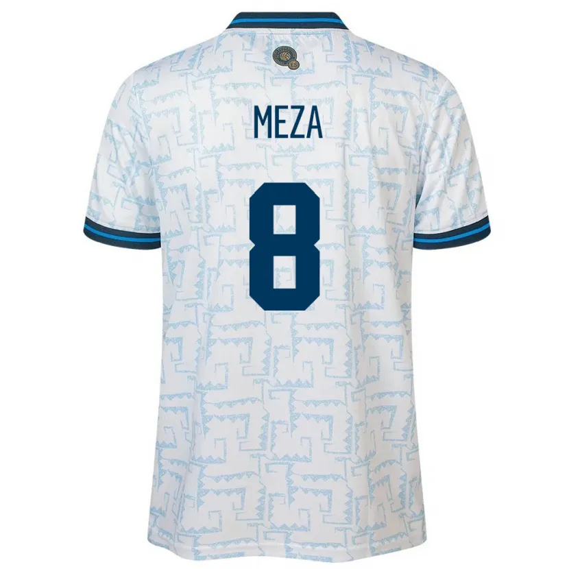 Danxen Herren El Salvador Victoria Meza #8 Weiß Auswärtstrikot Trikot 24-26 T-Shirt