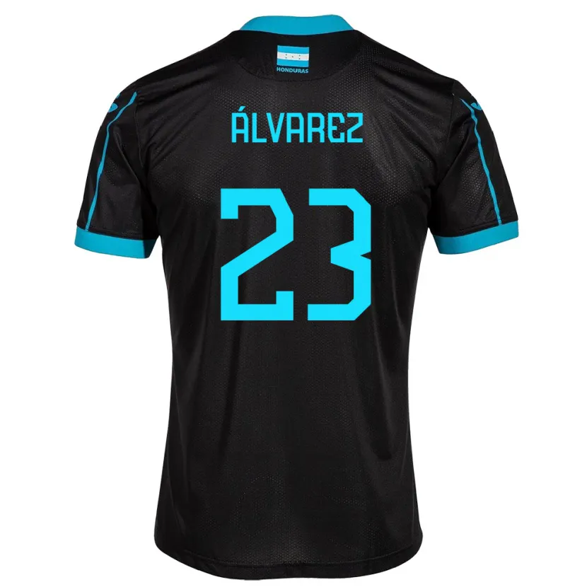 Danxen Herren Honduras Jorge Álvarez #23 Schwarz Auswärtstrikot Trikot 24-26 T-Shirt