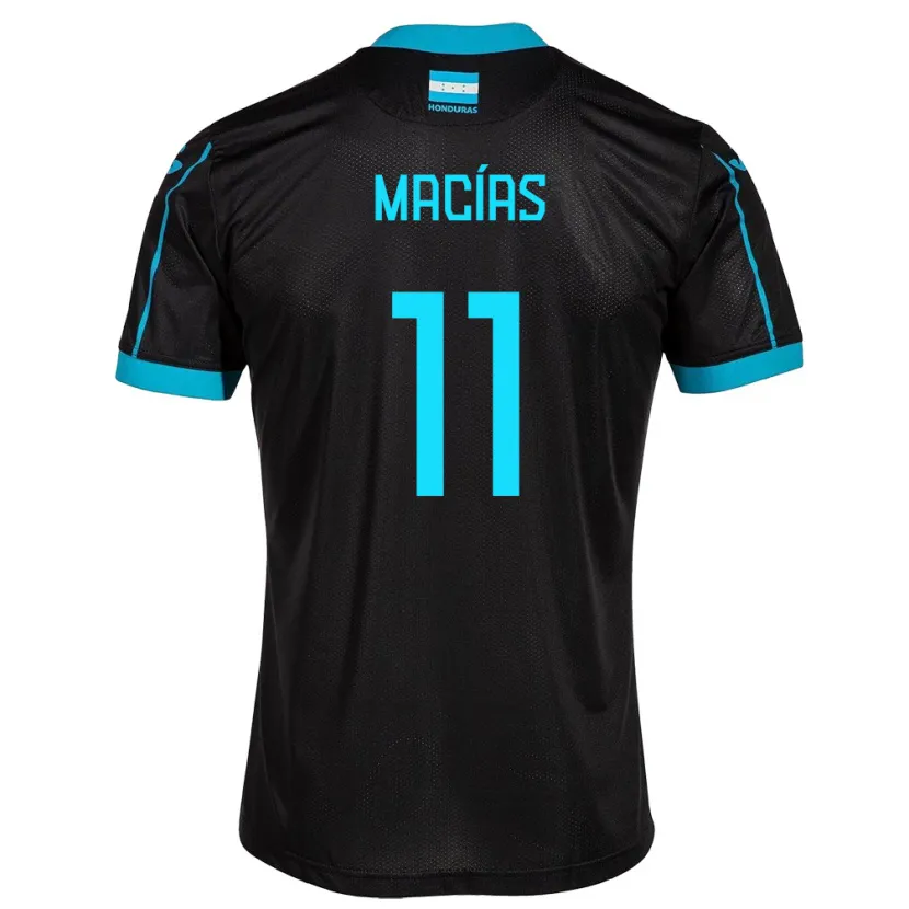 Danxen Herren Honduras Jefryn Macías #11 Schwarz Auswärtstrikot Trikot 24-26 T-Shirt