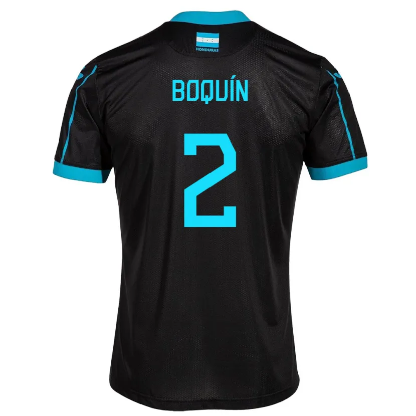Danxen Herren Honduras Stiven Boquín #2 Schwarz Auswärtstrikot Trikot 24-26 T-Shirt