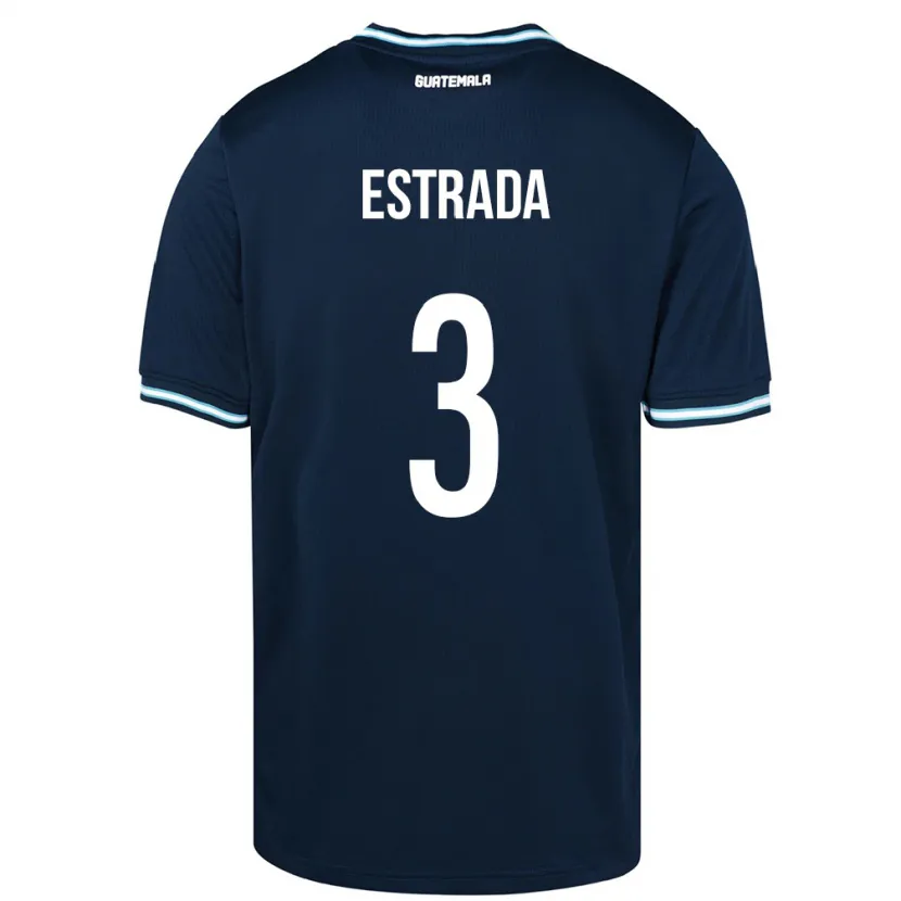 Danxen Herren Guatemala Carlos Estrada #3 Blau Auswärtstrikot Trikot 24-26 T-Shirt