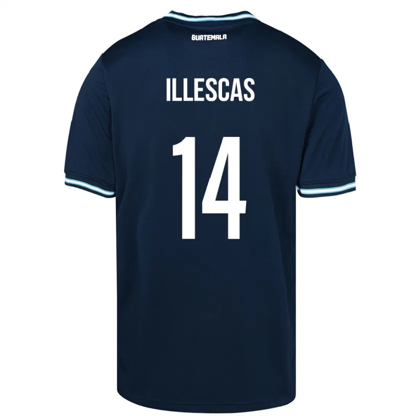 Danxen Herren Guatemala Kevin Illescas #14 Blau Auswärtstrikot Trikot 24-26 T-Shirt