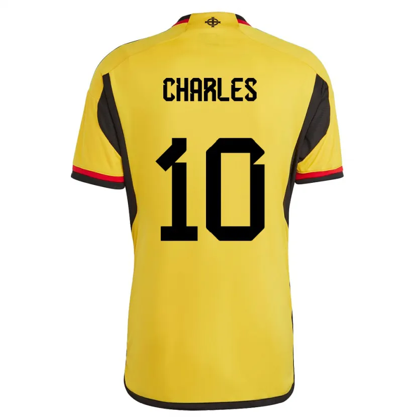 Danxen Herren Nordirland Dion Charles #10 Weiß Auswärtstrikot Trikot 24-26 T-Shirt
