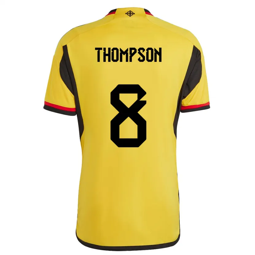 Danxen Herren Nordirland Joel Thompson #8 Weiß Auswärtstrikot Trikot 24-26 T-Shirt