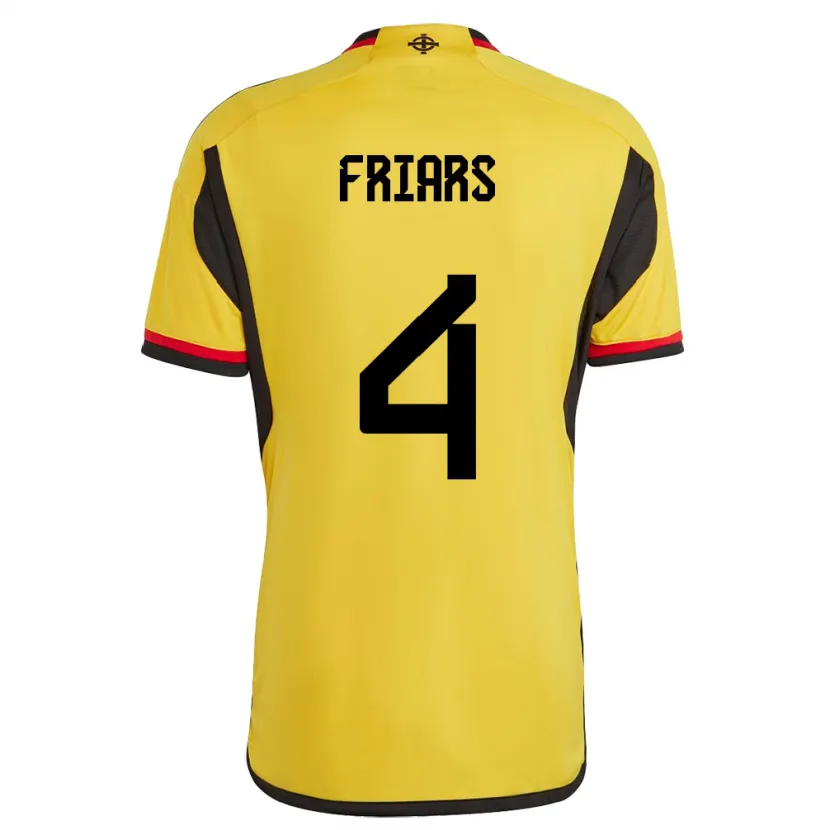 Danxen Herren Nordirland Alfie Friars #4 Weiß Auswärtstrikot Trikot 24-26 T-Shirt
