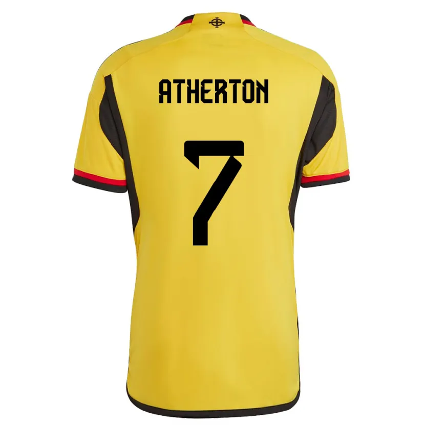 Danxen Herren Nordirland Chris Atherton #7 Weiß Auswärtstrikot Trikot 24-26 T-Shirt