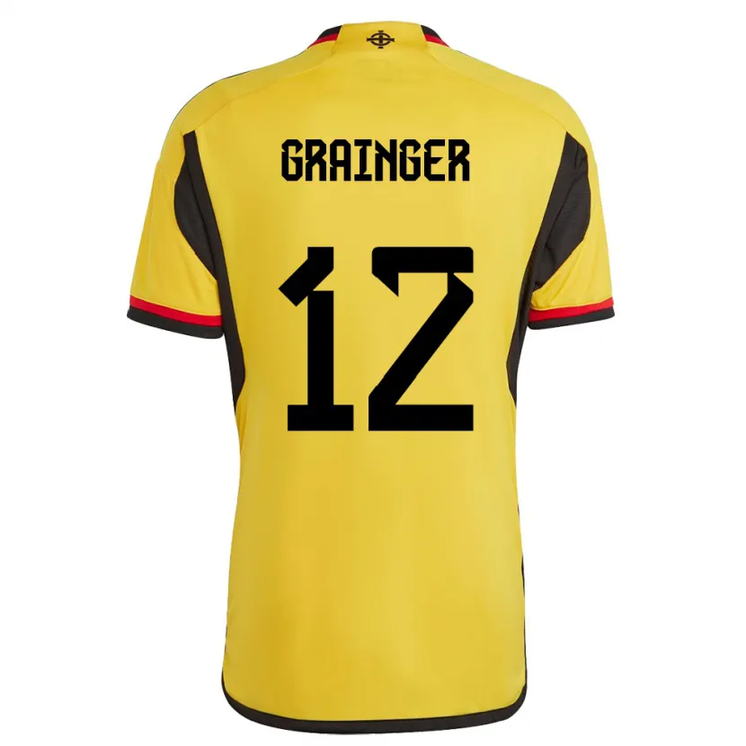 Danxen Herren Nordirland Owen Grainger #12 Weiß Auswärtstrikot Trikot 24-26 T-Shirt