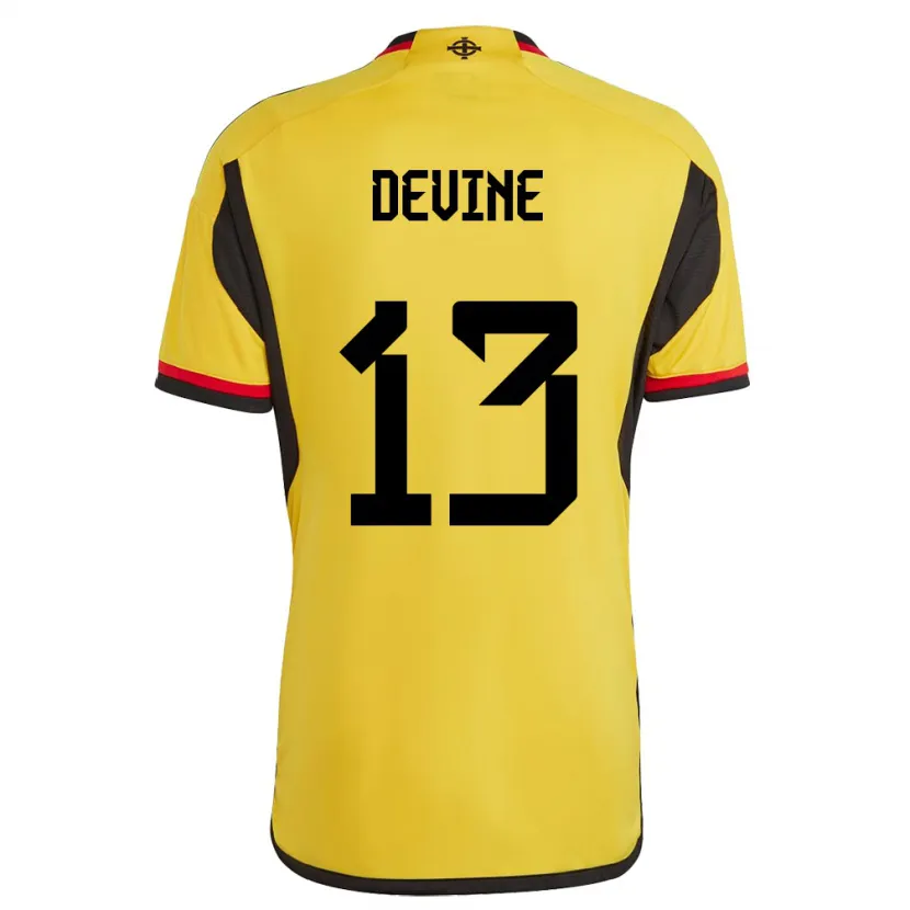 Danxen Herren Nordirland Senan Devine #13 Weiß Auswärtstrikot Trikot 24-26 T-Shirt