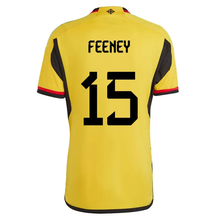 Danxen Herren Nordirland George Feeney #15 Weiß Auswärtstrikot Trikot 24-26 T-Shirt