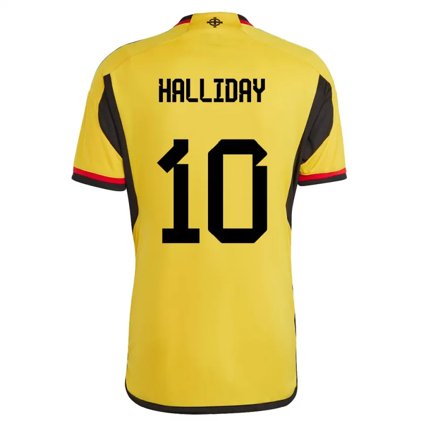 Danxen Herren Nordirland Keri Halliday #10 Weiß Auswärtstrikot Trikot 24-26 T-Shirt