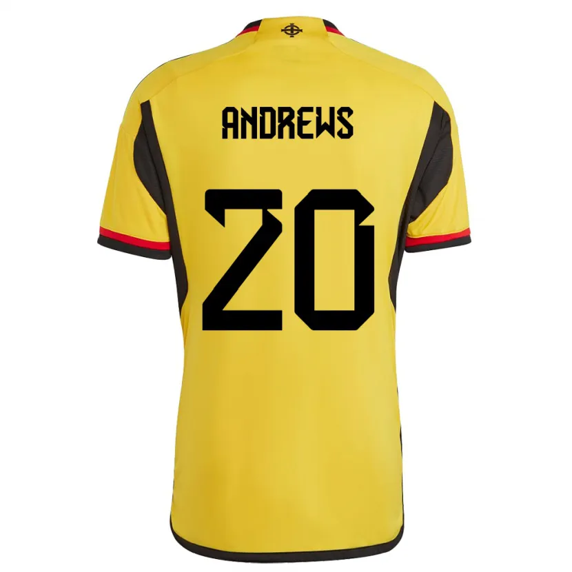 Danxen Herren Nordirland Joely Andrews #20 Weiß Auswärtstrikot Trikot 24-26 T-Shirt