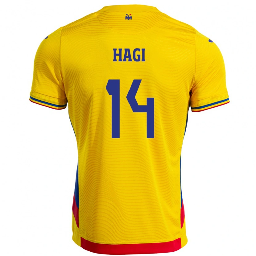 Danxen Damen Rumänische Ianis Hagi #14 Gelb Heimtrikot Trikot 24-26 T-Shirt