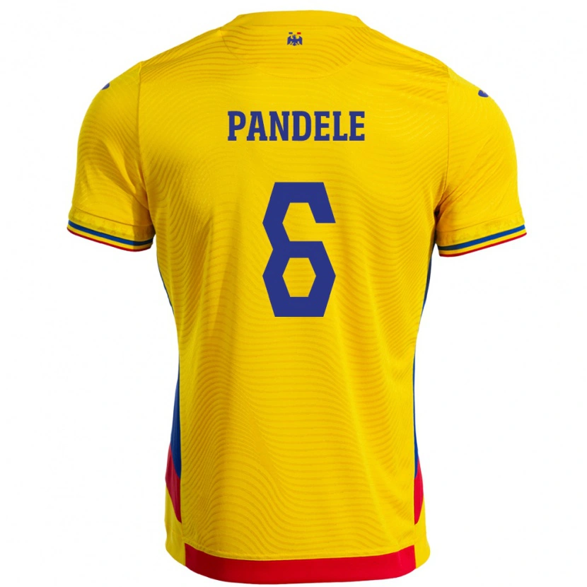 Danxen Damen Rumänische Andrei Pandele #6 Gelb Heimtrikot Trikot 24-26 T-Shirt
