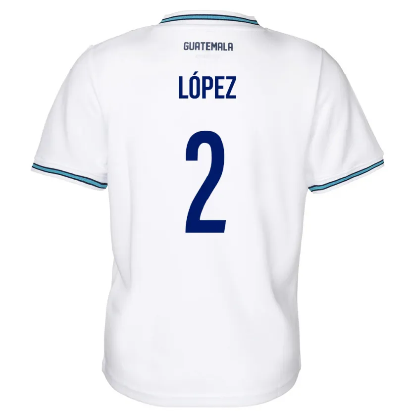 Danxen Damen Guatemala Francisco López #2 Weiß Heimtrikot Trikot 24-26 T-Shirt