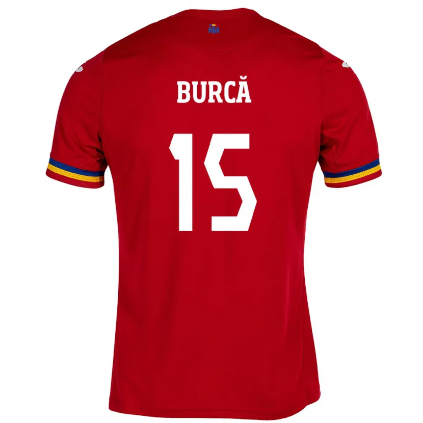 Danxen Damen Rumänische Andrei Burcă #15 Rot Auswärtstrikot Trikot 24-26 T-Shirt
