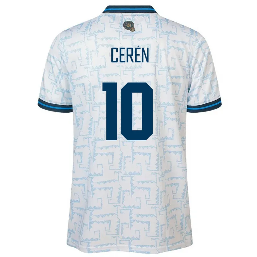 Danxen Damen El Salvador Brenda Cerén #10 Weiß Auswärtstrikot Trikot 24-26 T-Shirt
