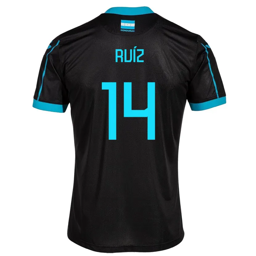 Danxen Damen Honduras David Ruíz #14 Schwarz Auswärtstrikot Trikot 24-26 T-Shirt