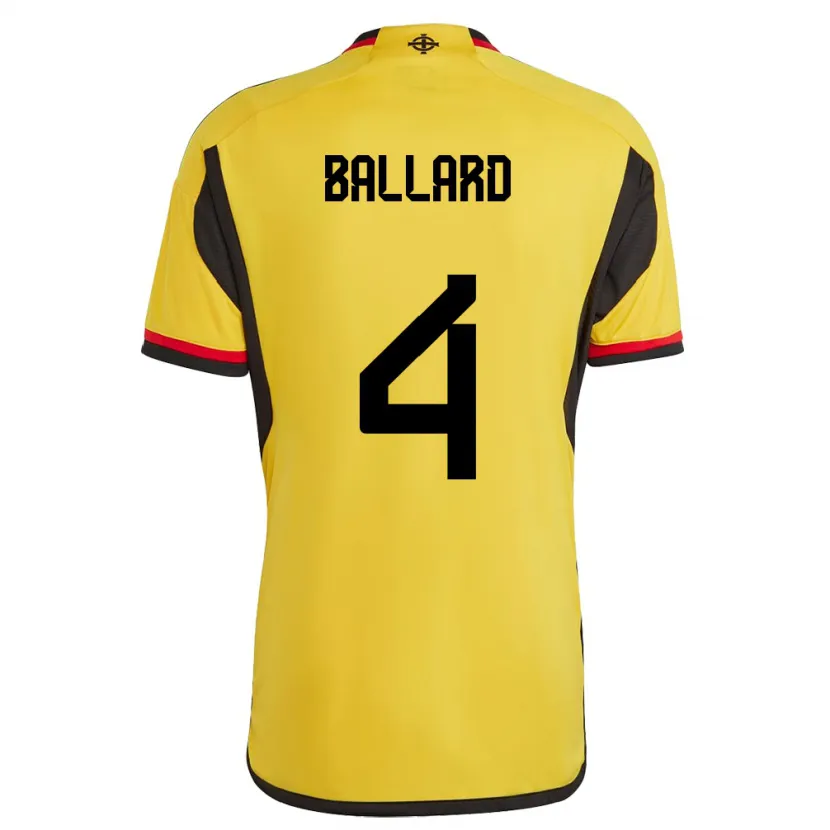 Danxen Damen Nordirland Daniel Ballard #4 Weiß Auswärtstrikot Trikot 24-26 T-Shirt
