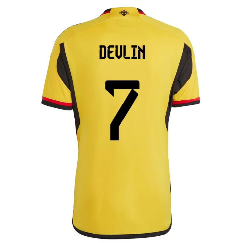 Danxen Damen Nordirland Terry Devlin #7 Weiß Auswärtstrikot Trikot 24-26 T-Shirt