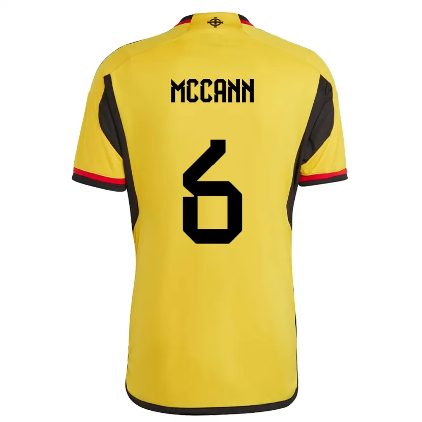 Danxen Damen Nordirland Charlie Mccann #6 Weiß Auswärtstrikot Trikot 24-26 T-Shirt