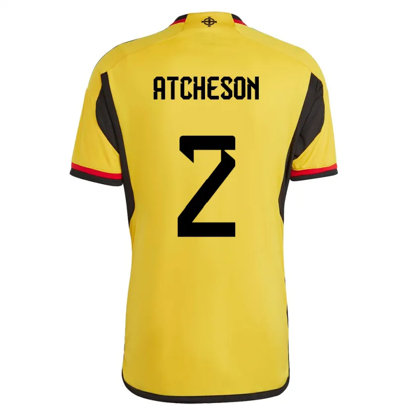 Danxen Damen Nordirland Tom Atcheson #2 Weiß Auswärtstrikot Trikot 24-26 T-Shirt