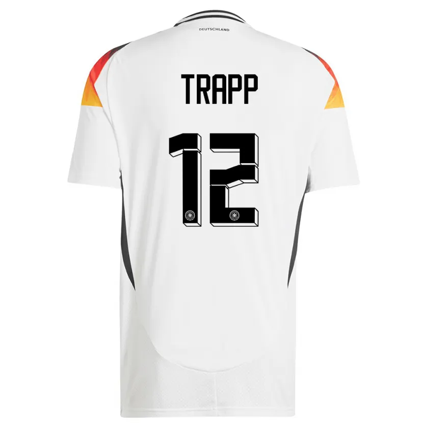Danxen Kinder Deutschland Kevin Trapp #12 Weiß Heimtrikot Trikot 24-26 T-Shirt