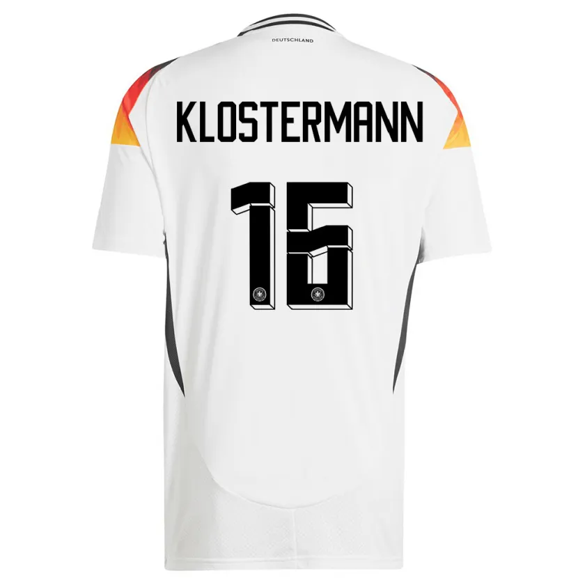 Danxen Kinder Deutschland Lukas Klostermann #16 Weiß Heimtrikot Trikot 24-26 T-Shirt