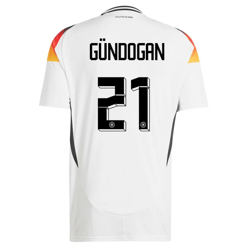 Danxen Kinder Deutschland Ilkay Gundogan #21 Weiß Heimtrikot Trikot 24-26 T-Shirt