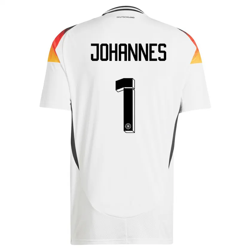 Danxen Kinder Deutschland Stina Johannes #1 Weiß Heimtrikot Trikot 24-26 T-Shirt