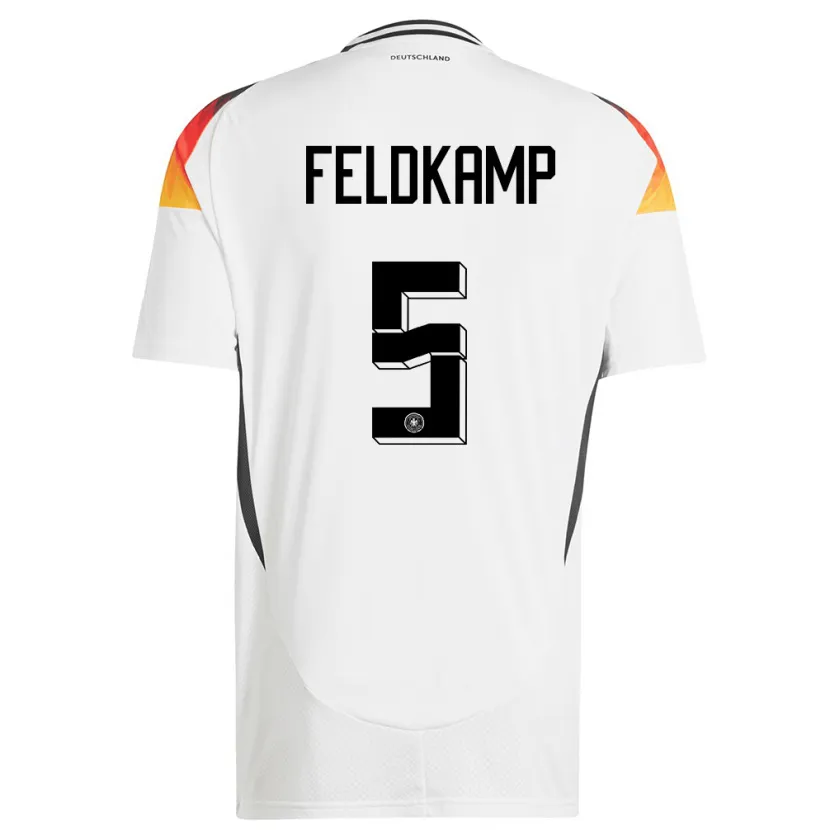 Danxen Kinder Deutschland Jana Feldkamp #5 Weiß Heimtrikot Trikot 24-26 T-Shirt