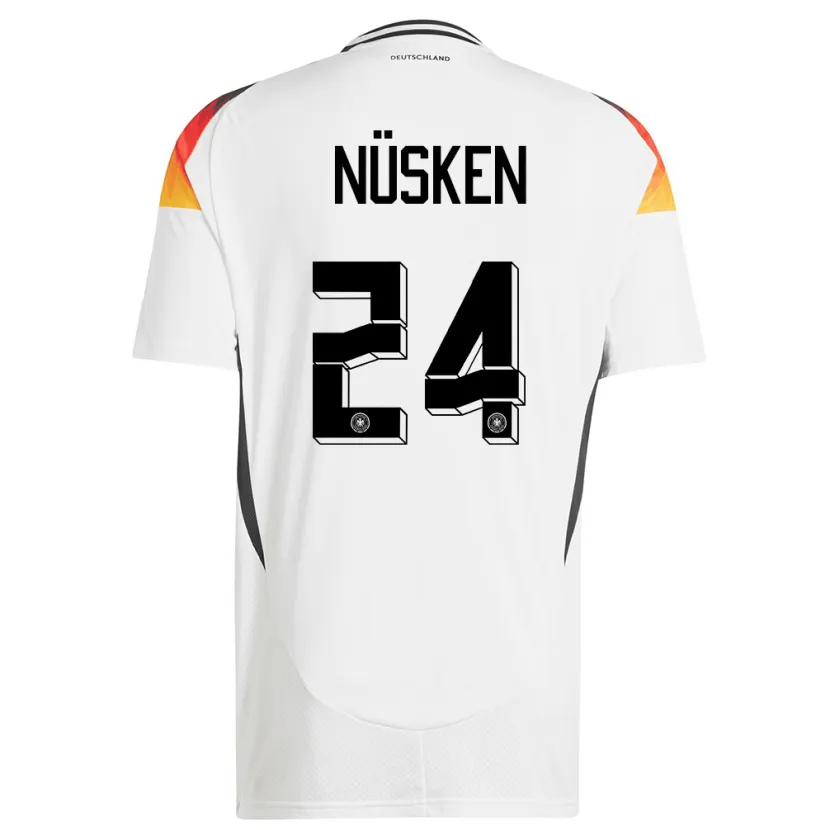 Danxen Kinder Deutschland Sjoeke Nusken #24 Weiß Heimtrikot Trikot 24-26 T-Shirt