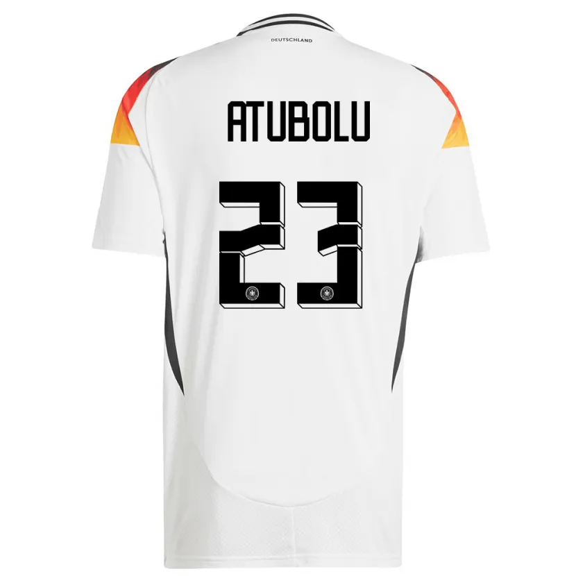 Danxen Kinder Deutschland Noah Atubolu #23 Weiß Heimtrikot Trikot 24-26 T-Shirt