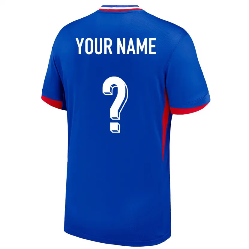 Danxen Kinder Frankreich Ihren Namen #0 Blau Heimtrikot Trikot 24-26 T-Shirt