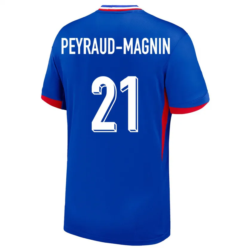 Danxen Kinder Frankreich Pauline Peyraud Magnin #21 Blau Heimtrikot Trikot 24-26 T-Shirt