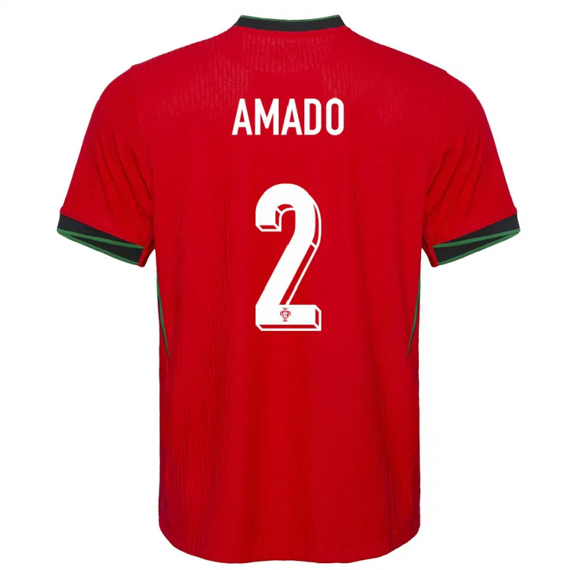 Danxen Kinder Portugal Catarina Amado #2 Rot Heimtrikot Trikot 24-26 T-Shirt
