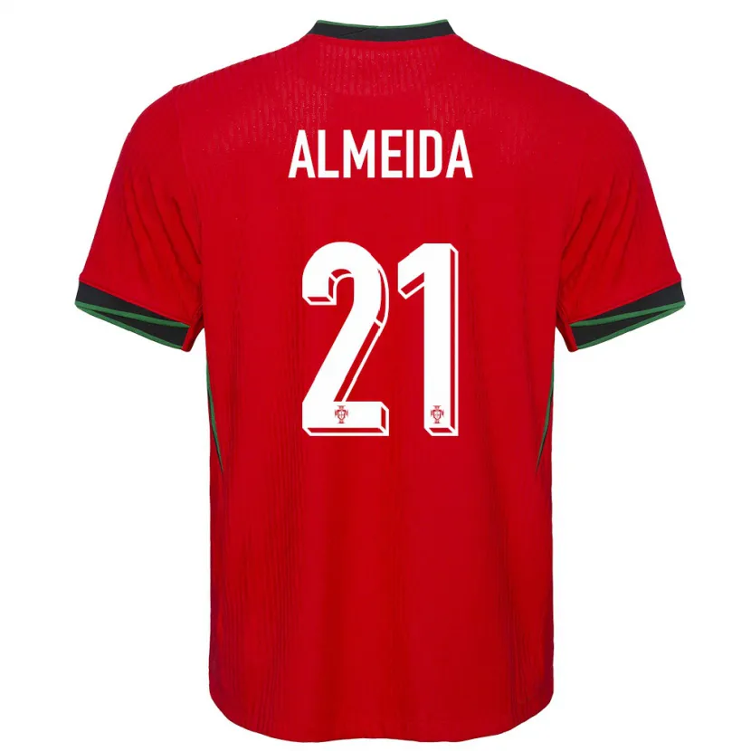 Danxen Kinder Portugal Andre Almeida #21 Rot Heimtrikot Trikot 24-26 T-Shirt