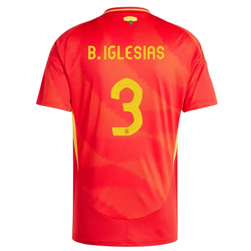 Danxen Kinder Spanien Borja Iglesias #3 Rot Heimtrikot Trikot 24-26 T-Shirt