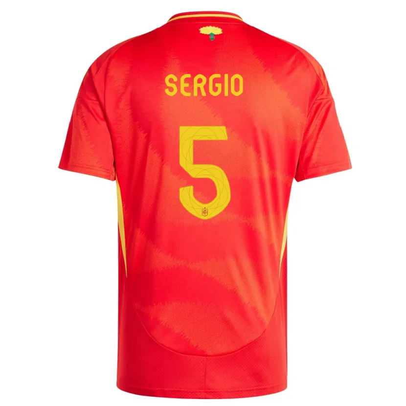 Danxen Kinder Spanien Sergio Busquets #5 Rot Heimtrikot Trikot 24-26 T-Shirt