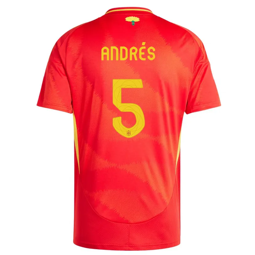 Danxen Kinder Spanien Ivana Andres #5 Rot Heimtrikot Trikot 24-26 T-Shirt