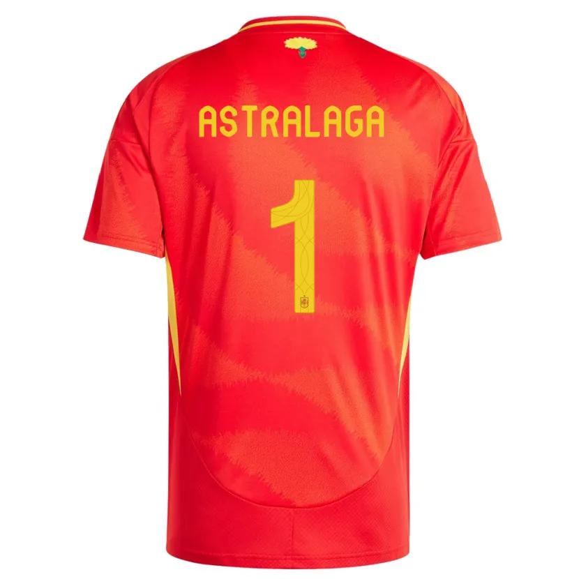 Danxen Kinder Spanien Ander Astralaga #1 Rot Heimtrikot Trikot 24-26 T-Shirt