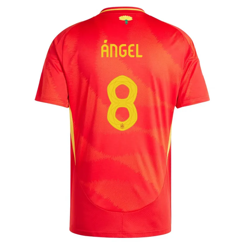 Danxen Kinder Spanien Manuel Angel #8 Rot Heimtrikot Trikot 24-26 T-Shirt