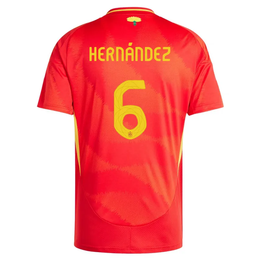 Danxen Kinder Spanien Gerard Hernandez #6 Rot Heimtrikot Trikot 24-26 T-Shirt