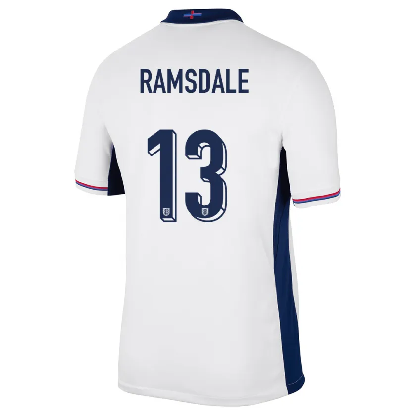 Danxen Kinder England Aaron Ramsdale #13 Weiß Heimtrikot Trikot 24-26 T-Shirt