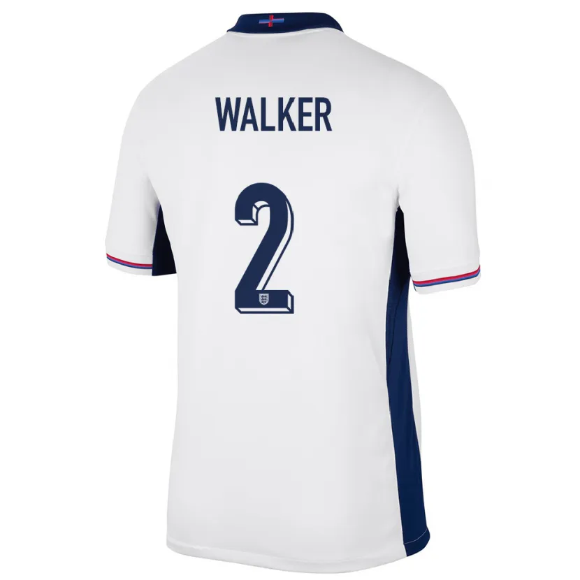 Danxen Kinder England Kyle Walker #2 Weiß Heimtrikot Trikot 24-26 T-Shirt