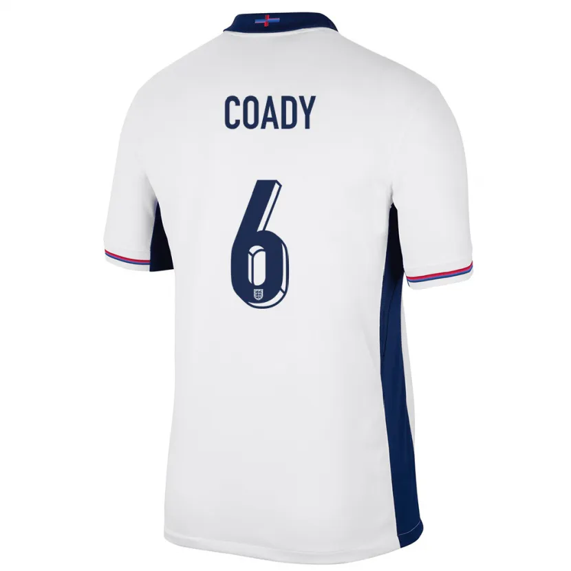Danxen Kinder England Conor Coady #6 Weiß Heimtrikot Trikot 24-26 T-Shirt
