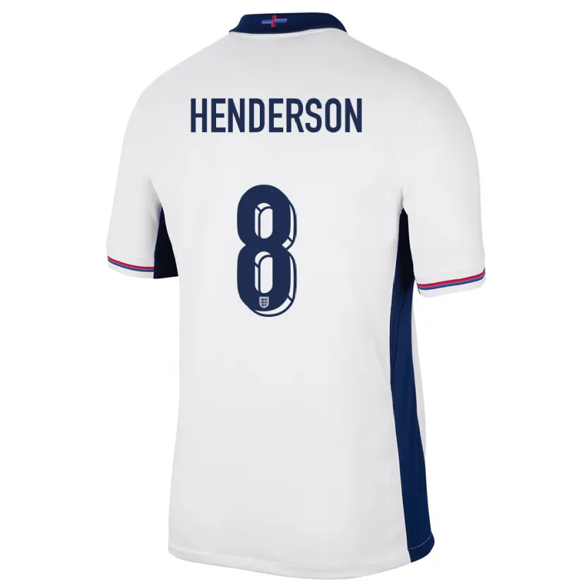 Danxen Kinder England Jordan Henderson #8 Weiß Heimtrikot Trikot 24-26 T-Shirt