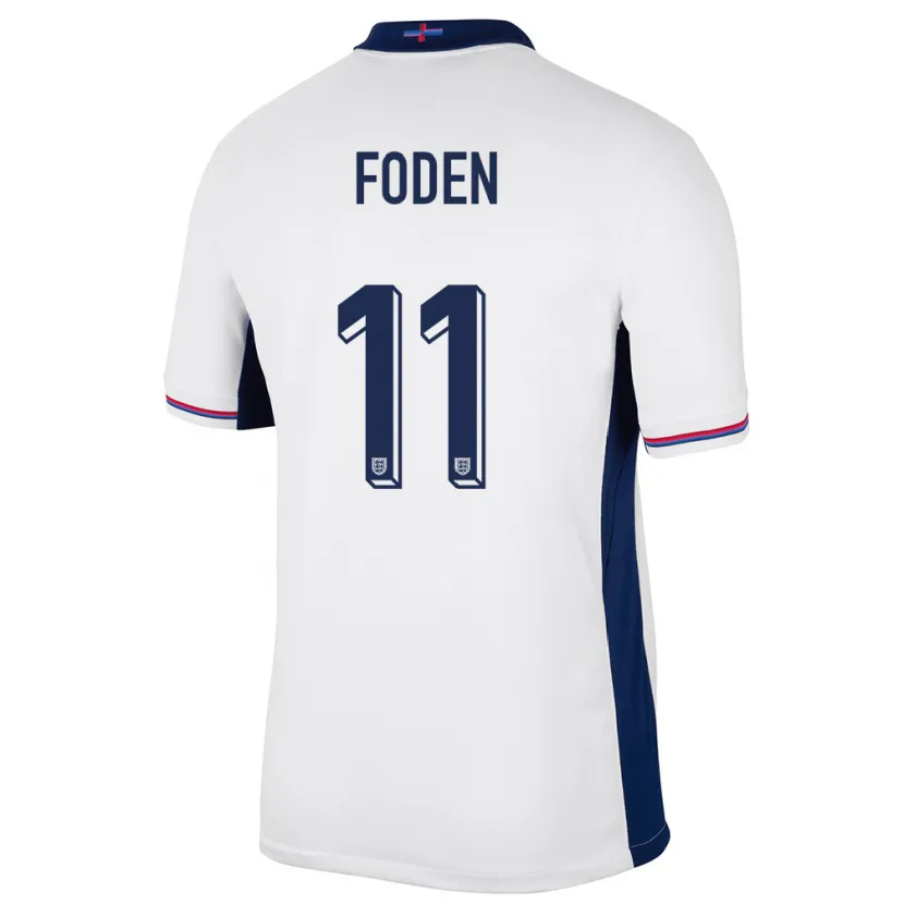Danxen Kinder England Phil Foden #11 Weiß Heimtrikot Trikot 24-26 T-Shirt