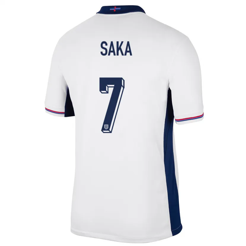 Danxen Kinder England Bukayo Saka #7 Weiß Heimtrikot Trikot 24-26 T-Shirt