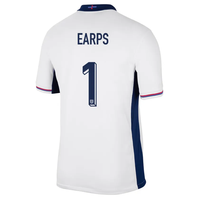 Danxen Kinder England Mary Earps #1 Weiß Heimtrikot Trikot 24-26 T-Shirt