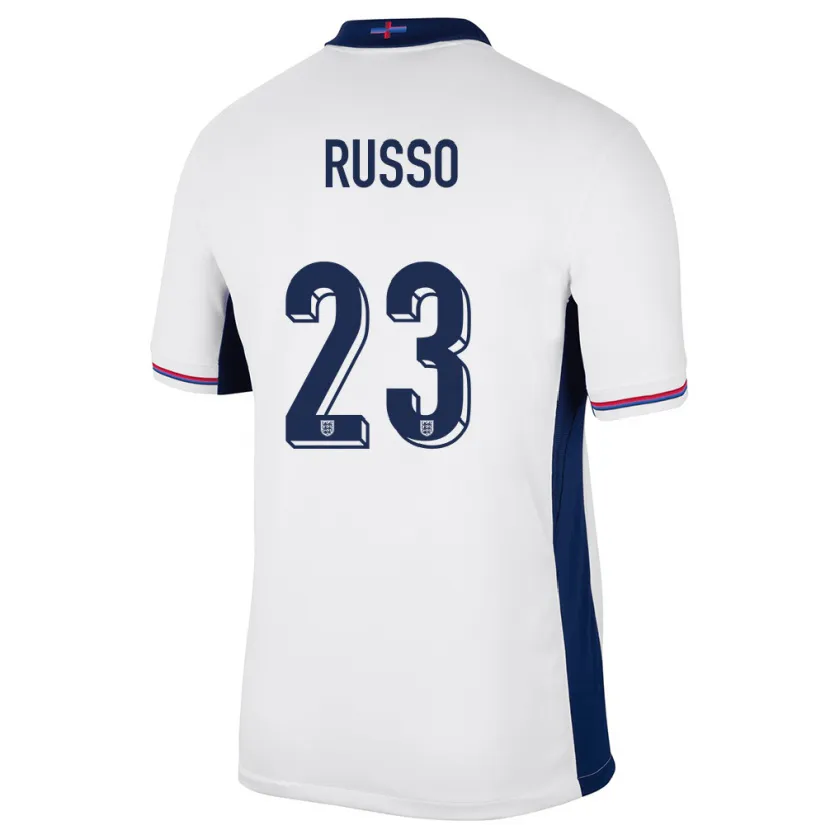 Danxen Kinder England Alessia Russo #23 Weiß Heimtrikot Trikot 24-26 T-Shirt